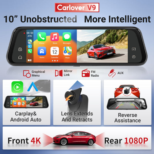 SmartMirror Pro Wireless CarPlay Dashcam