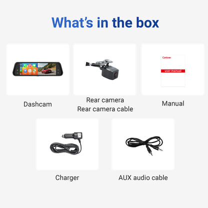 SmartMirror Pro™ – Wireless CarPlay Dashcam & Backup Camera