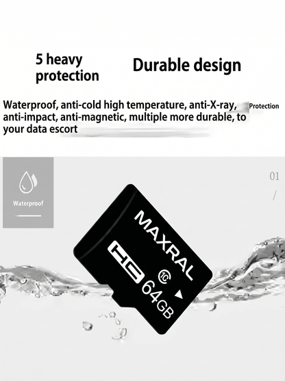 Maxral 64GB MicroSD Card included in bundle